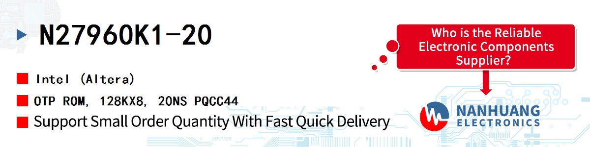 N27960K1-20 Altera OTP ROM, 128KX8, 20NS PQCC44